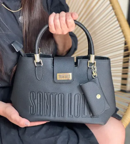 Bolsa de Mão Santa Lolla Feminina Cor: Caramelo C/Textura Granulada - Porta Níquel