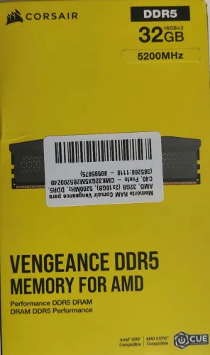 Memória RAM Corsair Vengeance DDR5 32GB (2x16GB) 5200MHz AMD - Nova