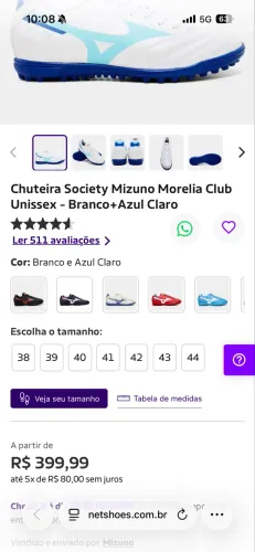 Chuteira Society Mizuno