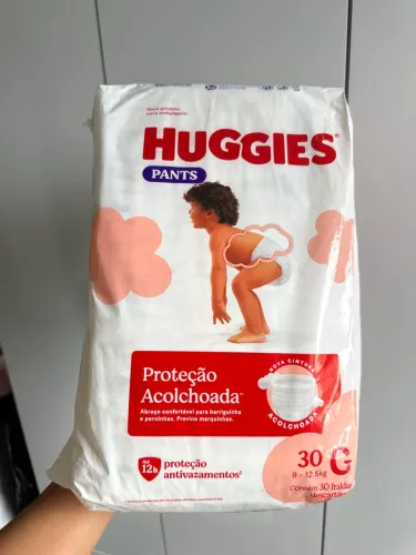 Fralda Huggies Pants G 30 Unidades Proteção Acolchoada 9 a 12,5kg Lacrada