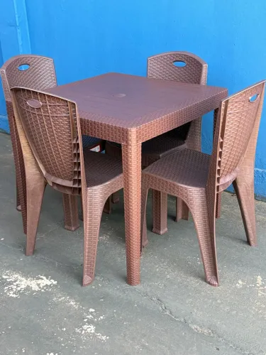 Jogo de mesa bistrô rattan