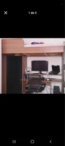 Cama Loft Multifuncional com Guarda-roupa e Escrivaninha 