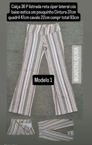 Calça feminina 36 p listrada