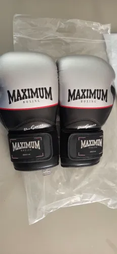 Kit Profissional Muay Thai Maximum Novo - Luva 14 oz + Caneleira Tamanho M