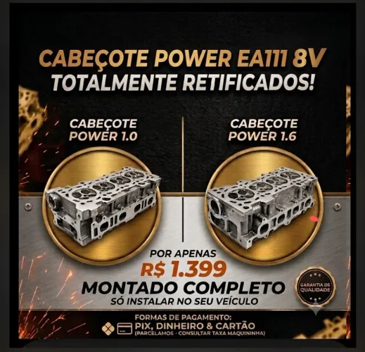 Cabeçote EA111 Power 1.0 e 1.6 8V Retificado