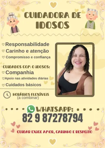 CUIDADORA DE IDOSOS E ACOMPANHANTE HOSPITALAR