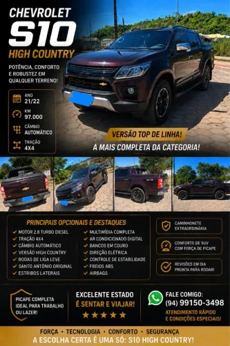 Chevrolet S10 P-up H.country 2.8 4X4 CD Dies.aut. 2022