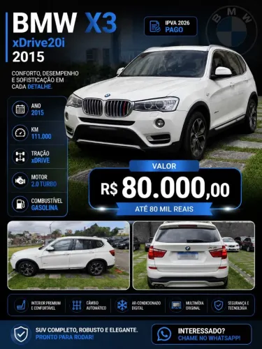 BMW X3 Xdrive 20I 2.0/x-line Bi-TB Flex Aut. 2015