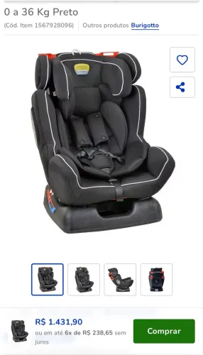 Vendo cadeira para auto burigotto infinity!!!! 