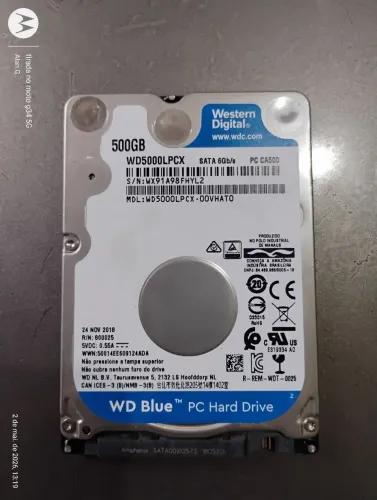 HD notebook sata 500 GB  ( formatada ) perfeitamente 