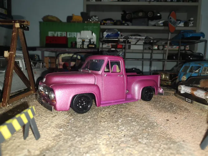 Miniatura pickup f100 custom 1:18 rodas 3d Nascar 