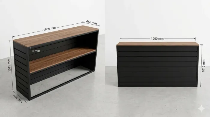Balcão Industrial Premium - Design Moderno e Funcional