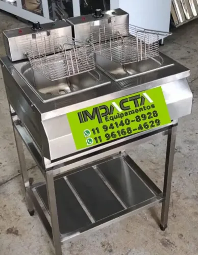 Fritadeira elétrica dupla inox- direto da fábrica 