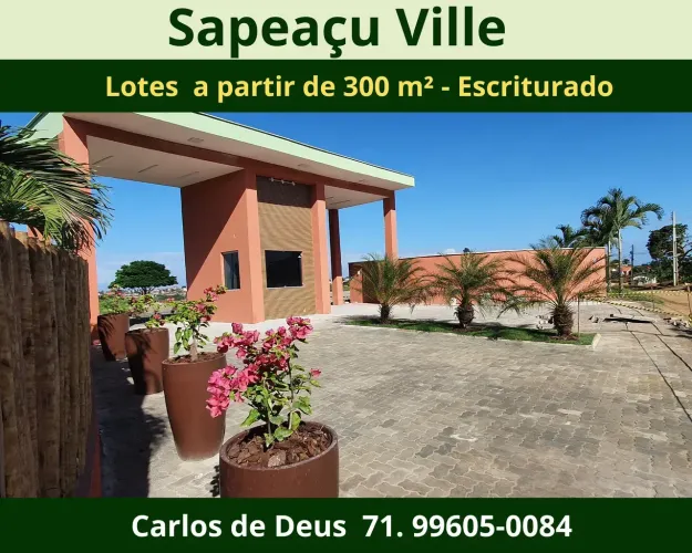 Sapeaçu Ville, lotes escriturados a partir de 300 m², com infraestrutura, em Sapeaçu, fren