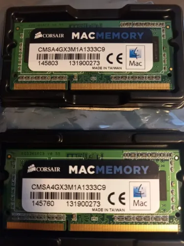 Memória Corsair Mac Memory dois módulos de 4GB (8GB) DDR3 1333MHz (CMSA4GX3M1A1333C9)