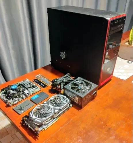 CPU Gamer i5-9400F, MB H310M, 16Gb DDR4, SSD 480GB, Radeon RX580 8Gb, Fonte 600w, Gabinete