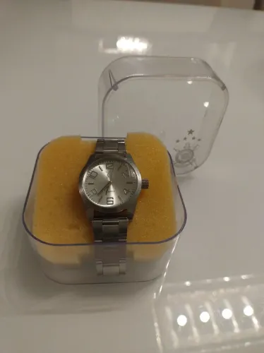 Relógio de pulso com pulseira em metal do Corinthians 