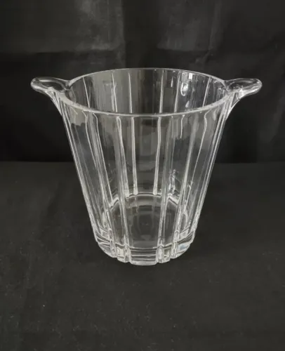 Antigo Balde De Gelo Em Demi Cristal Lapidado Sem Marca