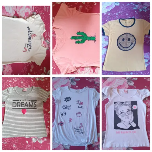 R$15,00 Camisetas M/C T=10/12