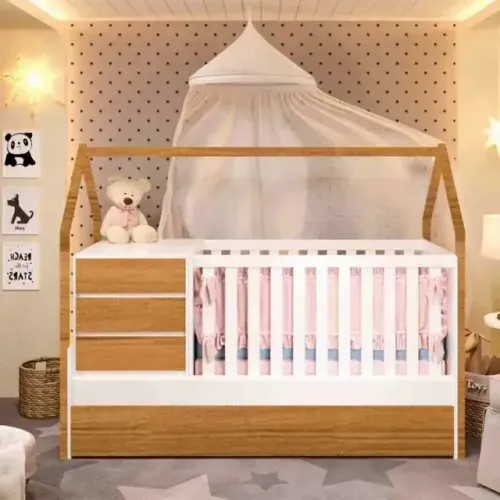 Berço Com Cama Auxiliar E Trocador