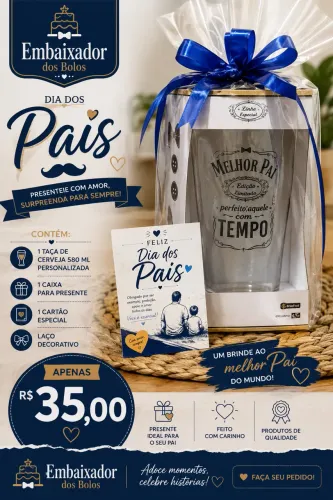 Taça de cerveja dia dos pais
