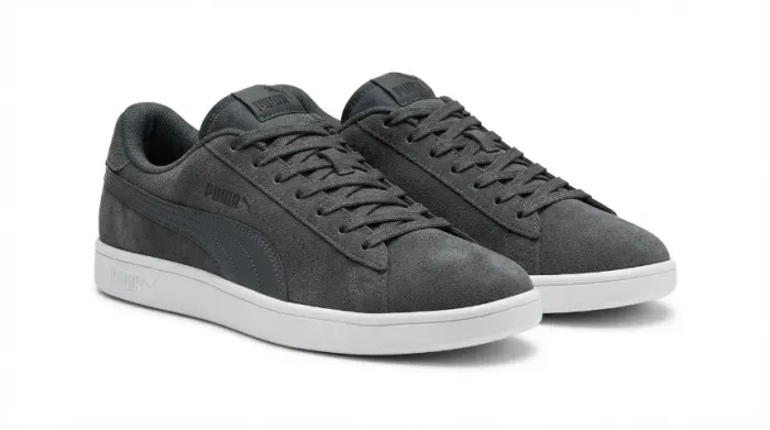 Tênis Casual Puma Original Smash V2 Masculino Cinza Casual Confortável