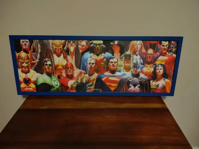 Pôster Liga da Justiça ALEX ROSS c/ Moldura em vidro * Somente retirada em mãos!