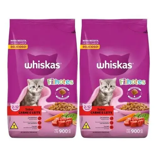 Ração para gatos filhotes whiskas 900g (Pacoteira)