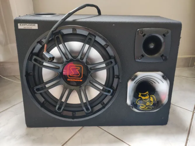 Caixa de Som Automotiva Selenium 12" Completa - Funcionando