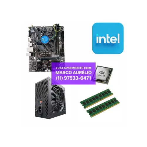 Placa Mãe Gigabyte GA-H110M-H + Intel Core I3 + 12 GB DDR3 + Fonte 750W Reais Seven Team