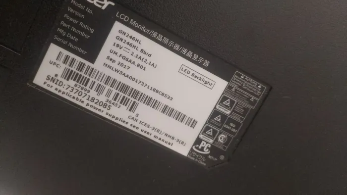 Monitor Acer 24" 144hz