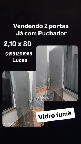 Porta blindex Fumê