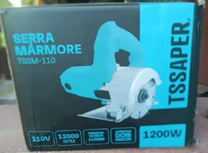 Serra Mármore TSSAPER 1200w 4.3/8 110mm + 2 Discos ( Nova lacrada) R$220  · Em estoque