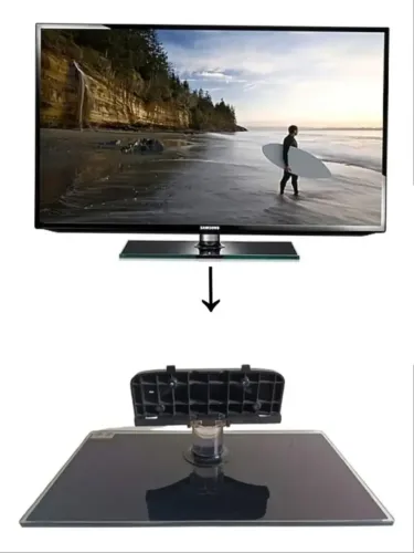 Base Pé Pedestal Tv Un32eh5300g Un32eh5300 + Parafusos Leia Preto
