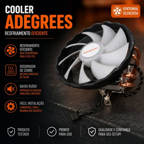 ? Cooler Adegrees com Dissipador de Cobre | Silencioso e Eficiente