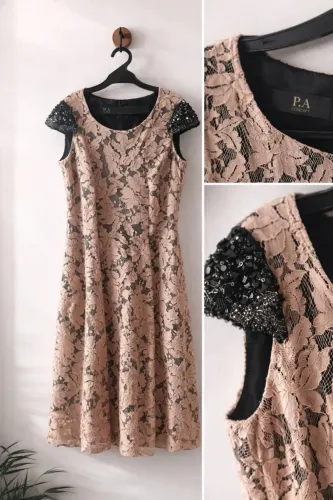 vestido pa concept rendado nude
