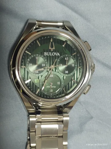Relógio Bulova Precisionist 262 kHz Cronógrafo Masculino Aço Inox Mostrador Verde Original