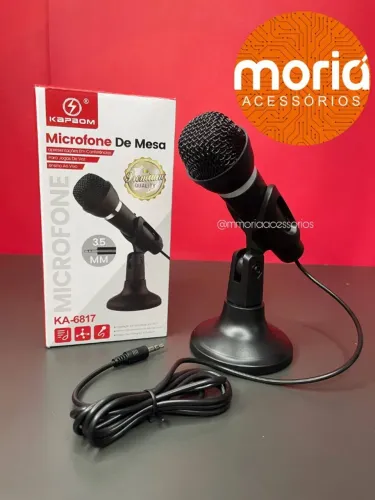 Microfone de Mesa P2 Compatível com Notebook Pc Tablet Telefone Celular