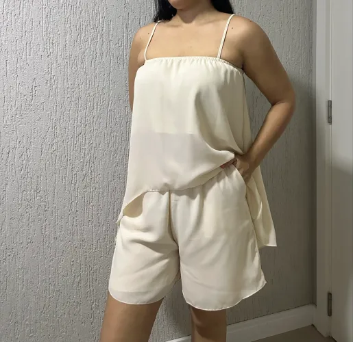 Conjunto short e blusa off white G
