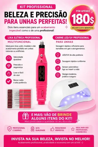 Kit profissional para unhas + brindes 