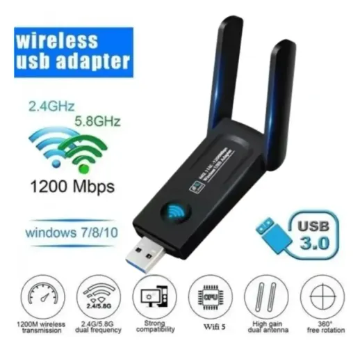 Adaptador Wifi 5g Usb 3.0 Dual Band Ac1300mbps Bluetooth 4.2