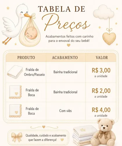 Bainha em fralda de bebê 