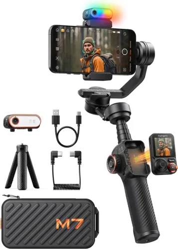 E S T A B I L I Z ADOR GIMBAL HOHEM ISTEADY M7 COM RASTREAMENTO AI E CONTROLE REMOTO