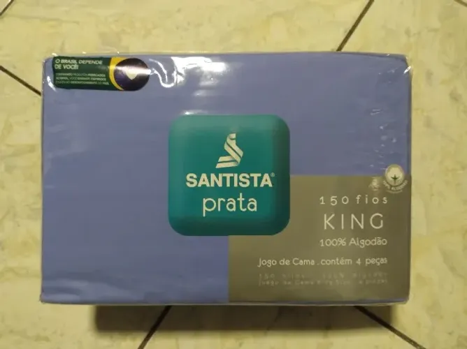 Jogo de cama King com 4 peças 150 fios 100% algodão 