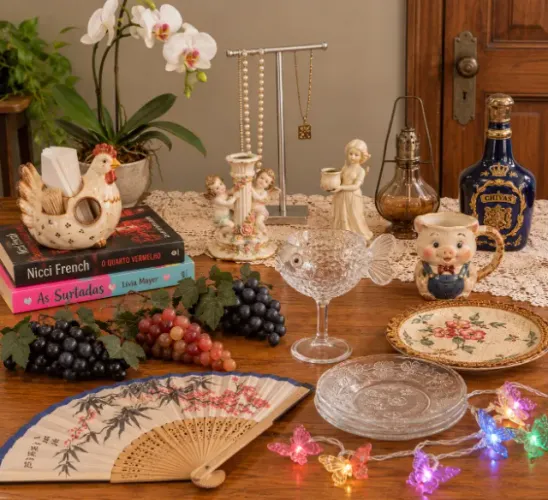Kit com 21 peças decorativas diversas e natalinas