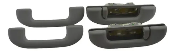Kit 4 Puxador Alça Teto Pqp C/luz Jeep Compass 2018 Original Cinza