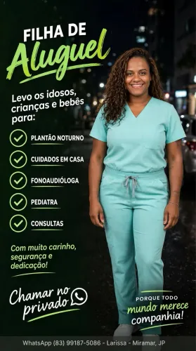 Cuidadora de idosos, de bebês e crianças.
