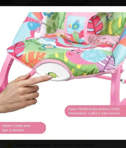Cadeira Musical Vibratória Bebê Funtime Maxibaby 18kgs Rosa 
