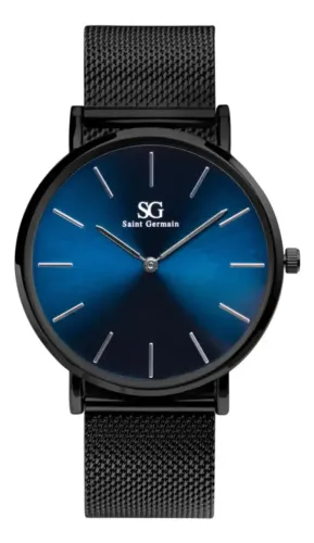 Relógio Masculino Preto Saint Germain Houston Blue 40mm