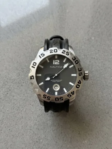 Relógio Nautica Masculino Esportivo ? Pulseira de Borracha / 100M (Original)